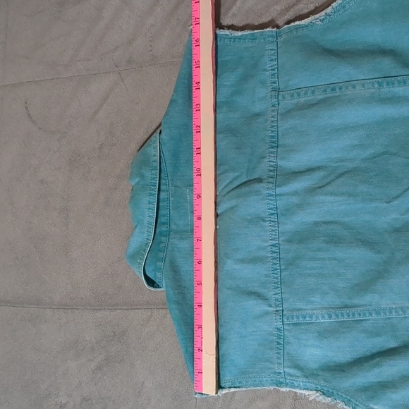 Bullhead Women’s Regular Fit Denim Vest Button Front Aqua White Size Large - Picture 11 of 11